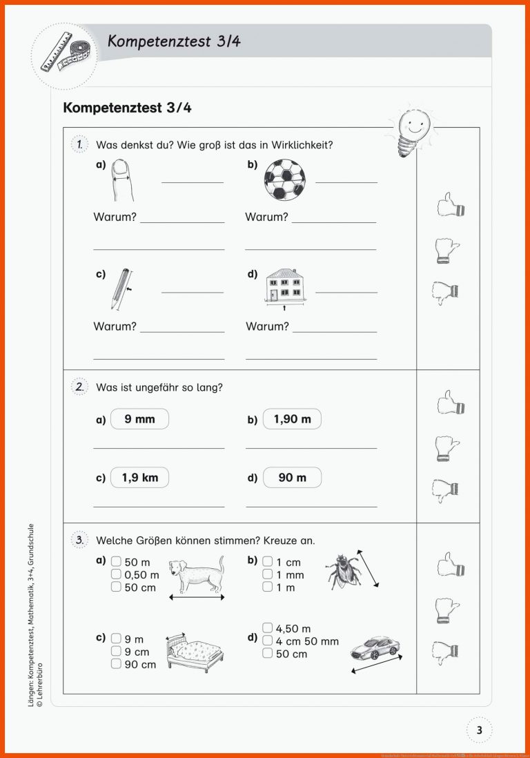 Grundschule Unterrichtsmaterial Mathematik GrÃ¶Ãen für arbeitsblatt längen messen 2. klasse