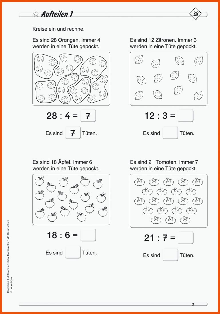 Grundschule Unterrichtsmaterial Mathematik Grundrechenarten für arbeitsblätter mathematik 2 klasse