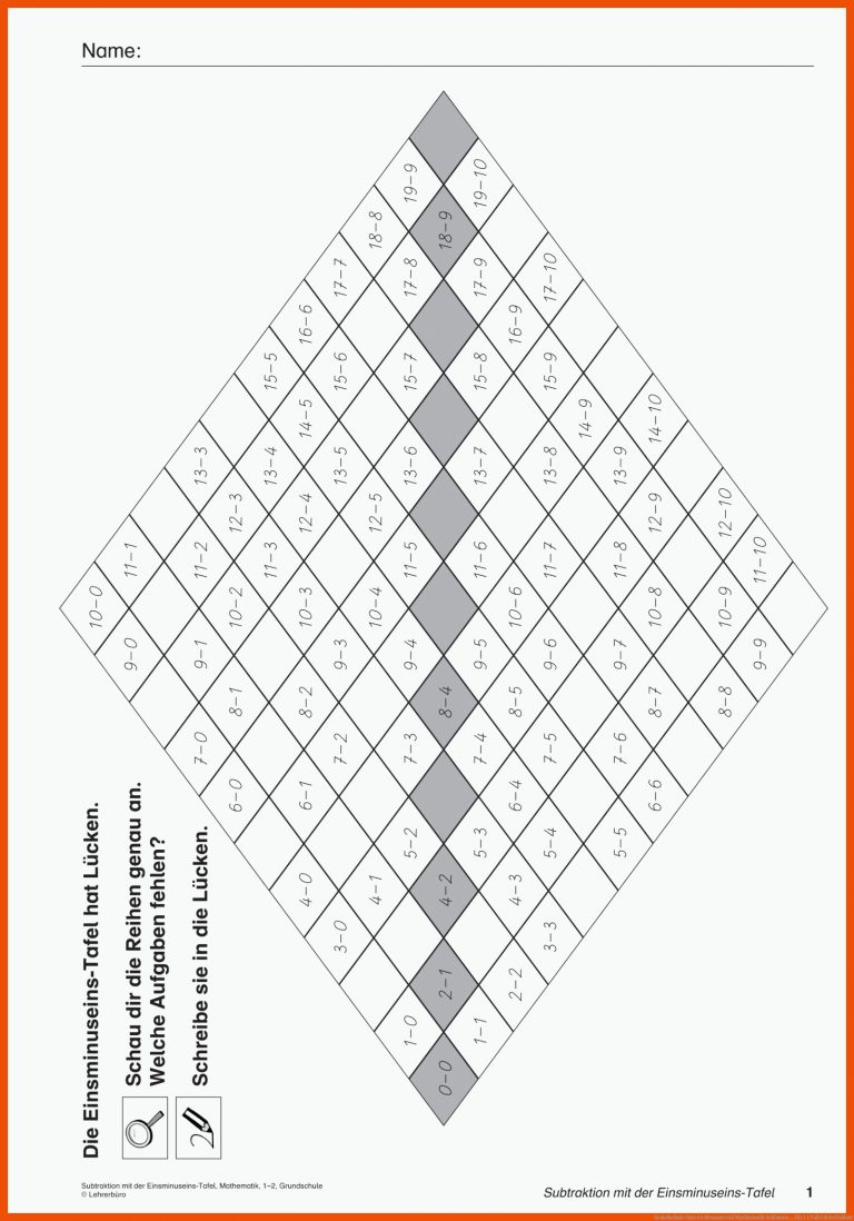 Grundschule Unterrichtsmaterial Mathematik Inklusion ... für 1 1 tafel arbeitsblatt