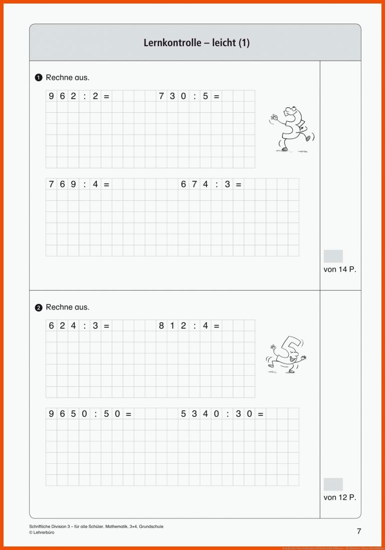 Grundschule Unterrichtsmaterial Mathematik Inklusion ... Fuer Division 4. Klasse Arbeitsblätter