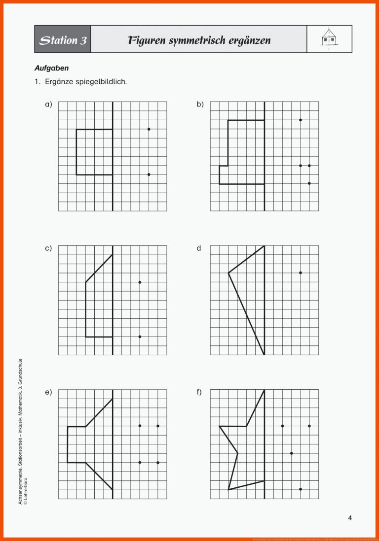 Grundschule Unterrichtsmaterial Mathematik Inklusion Geometrie für symmetrische figuren zeichnen + arbeitsblätter