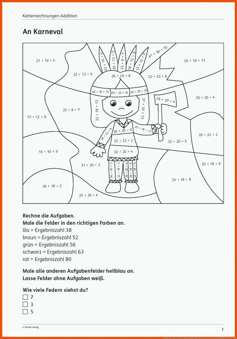 Grundschule Unterrichtsmaterial Mathematik Kopfrechnen Rechen ... für ausmal arbeitsblätter in mathematik
