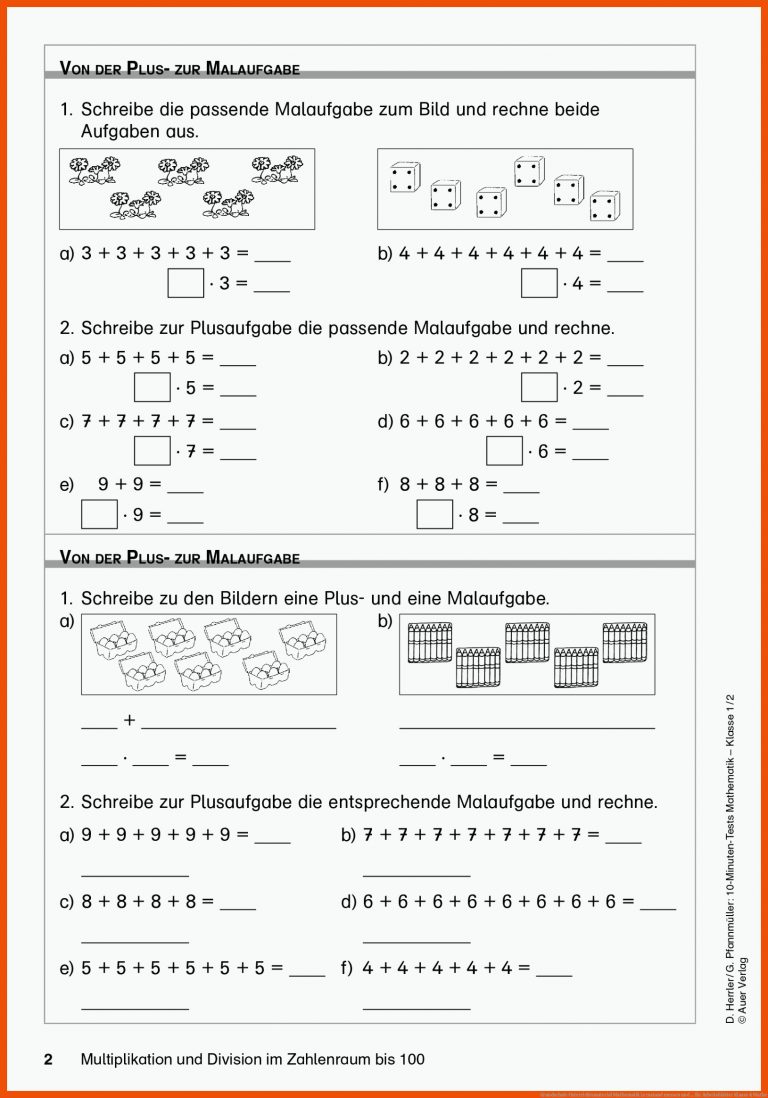 Grundschule Unterrichtsmaterial Mathematik Lernstand messen und ... für arbeitsblätter klasse 4 mathe