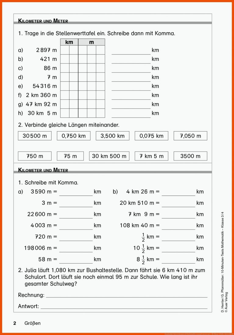 Grundschule Unterrichtsmaterial Mathematik Lernstand messen und ... für klasse 4 mathe arbeitsblätter