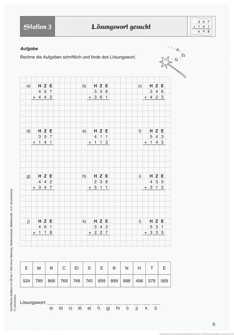 Grundschule Unterrichtsmaterial Mathematik Zahlenraum bis 1.000 für Arbeitsblatt Zahlen Verbinden Bis 1000