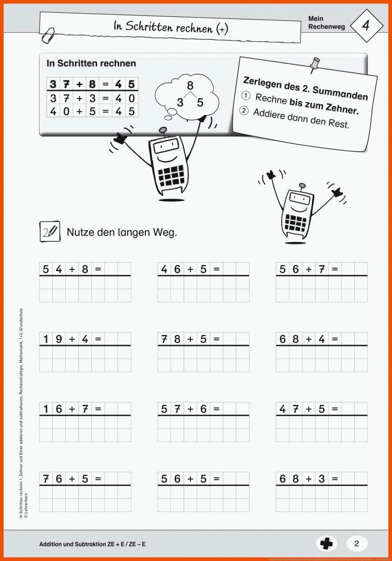 Grundschule Unterrichtsmaterial Mathematik Zahlenraum bis 100 für rechenstrategien klasse 1 arbeitsblätter