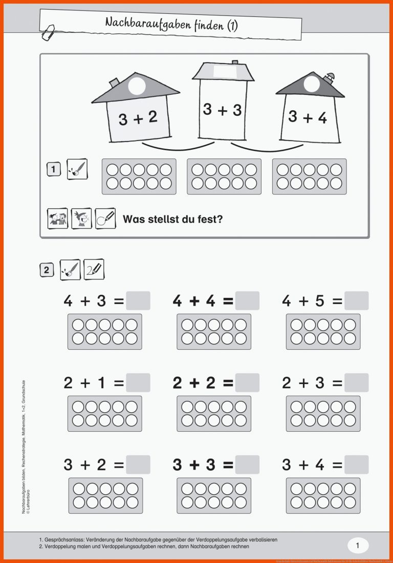 Grundschule Unterrichtsmaterial Mathematik Zahlenraum bis 20 für arbeitsblätter mathematik 1. klasse