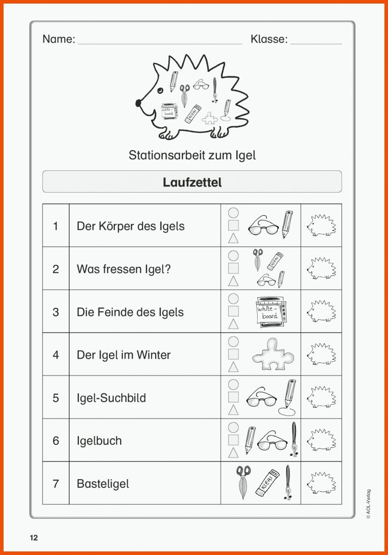 Grundschule Unterrichtsmaterial Methoden Und Projekte Erste-klasse ... Fuer Igel Arbeitsblatt 1. Klasse
