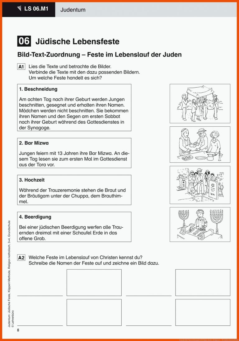 Grundschule Unterrichtsmaterial Religion Andere Religionen ... für sabbat arbeitsblätter