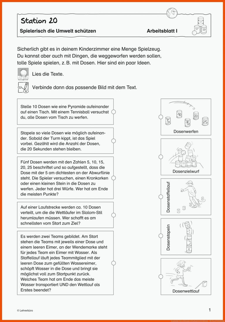 Grundschule Unterrichtsmaterial Sachunterricht Inklusion ... für umwelt arbeitsblatt