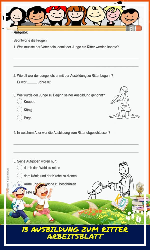 13 Ausbildung Zum Ritter Arbeitsblatt