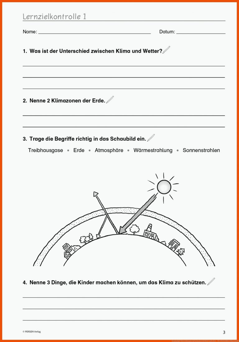 Grundschule Unterrichtsmaterial Sachunterricht Natur und Leben ... für arbeitsblätter klimawandel