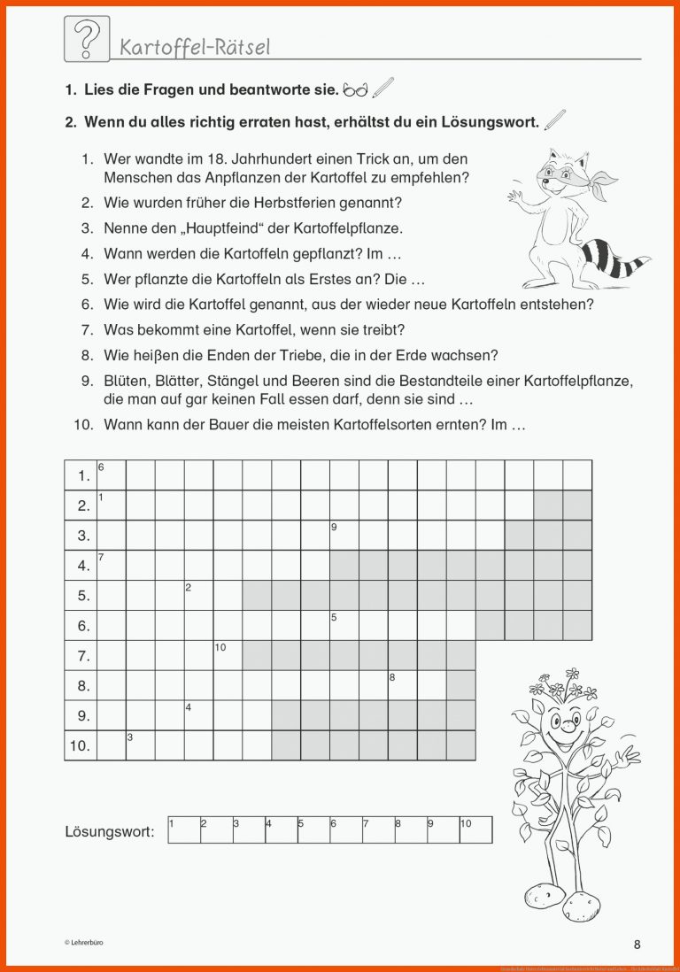 Grundschule Unterrichtsmaterial Sachunterricht Natur Und Leben ... Fuer Arbeitsblatt Kartoffel