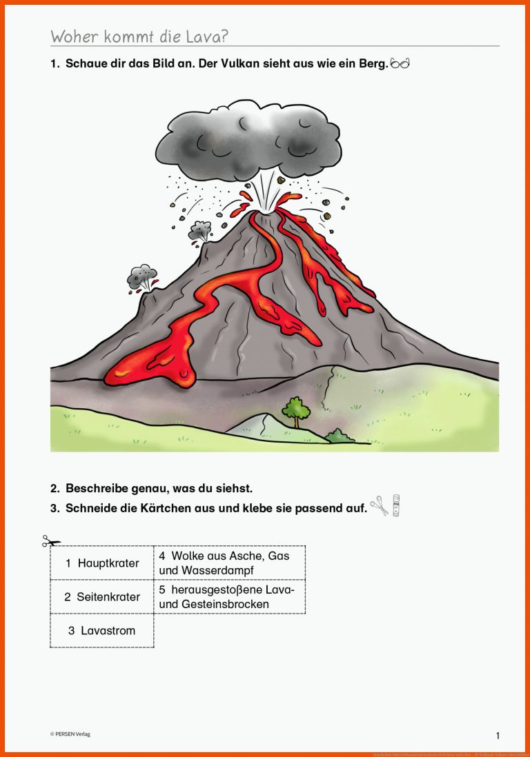 Grundschule Unterrichtsmaterial Sachunterricht Natur und Leben ... für erdkunde vulkane arbeitsblätter