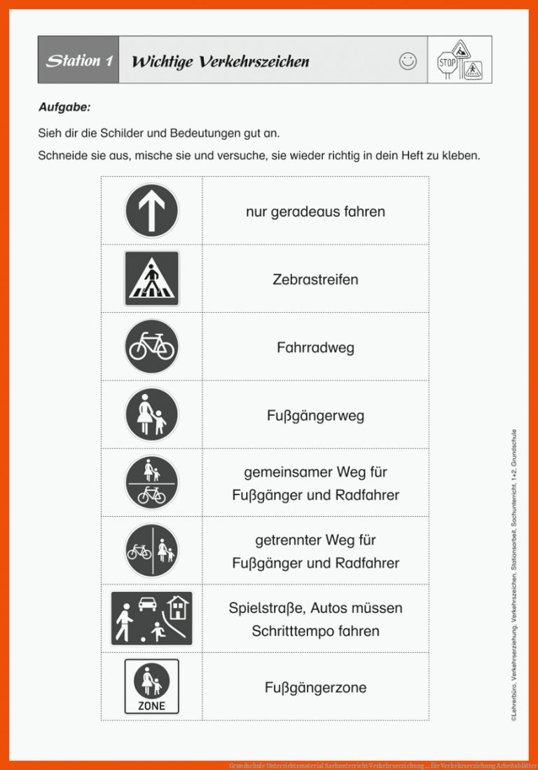 Grundschule Unterrichtsmaterial Sachunterricht Verkehrserziehung ... Fuer Verkehrserziehung Arbeitsblätter