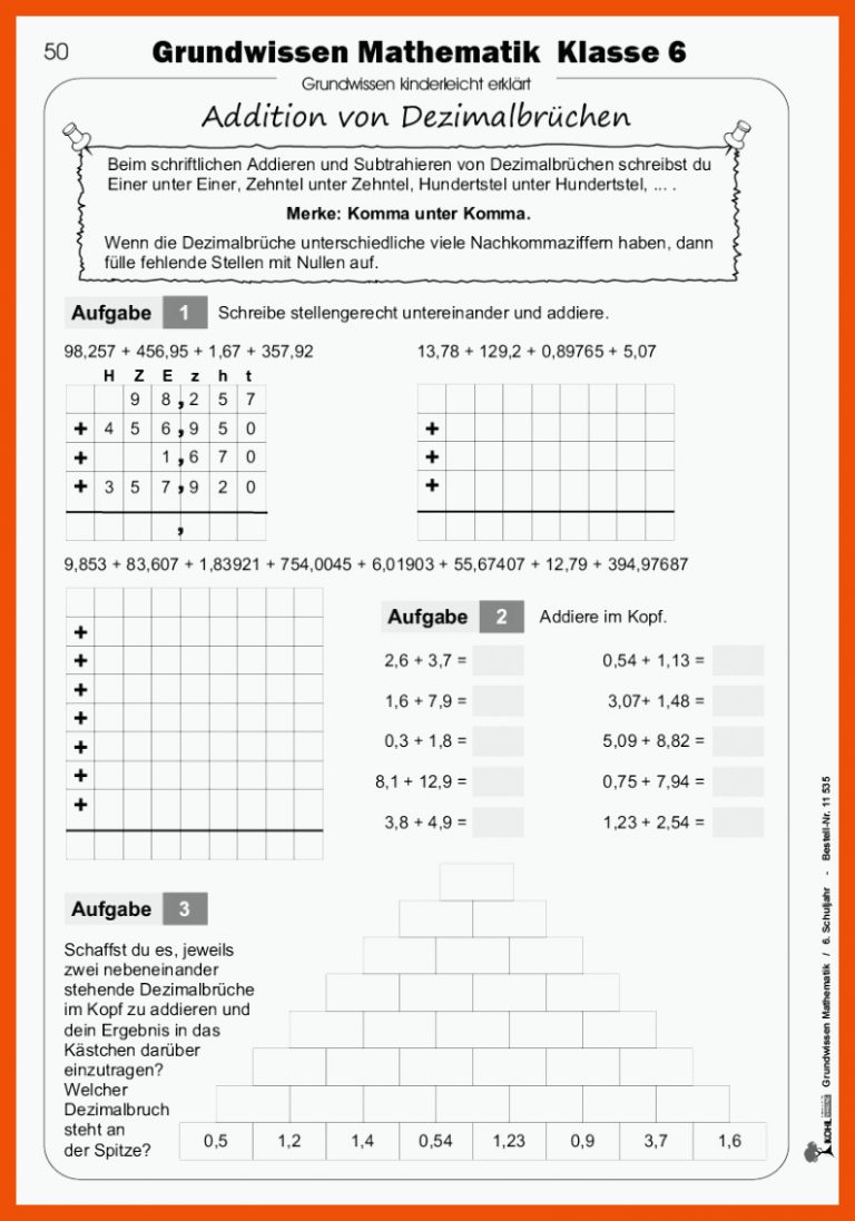 Grundwissen Mathematik / Klasse 6 für arbeitsblatt mathe klasse 6