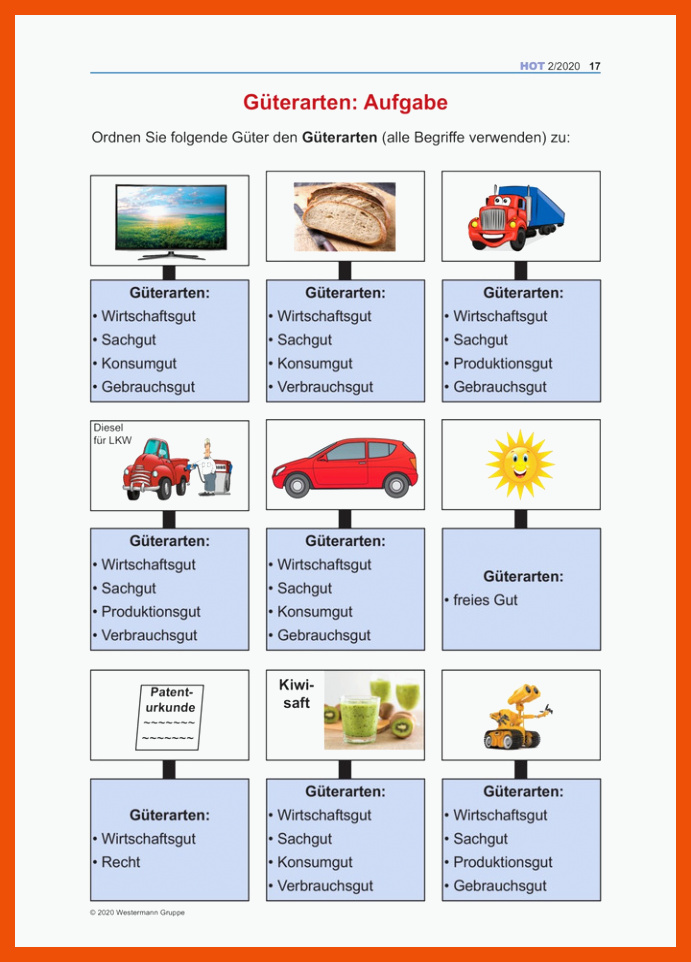 GÃ¼terarten: Aufgabe - Ausgabe 2/2020 â Westermann für güterarten arbeitsblatt