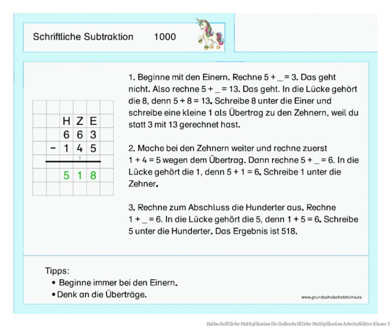 Halbschriftliche Multiplikation Fuer Halbschriftliche Multiplikation Arbeitsblätter Klasse 3