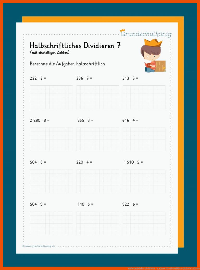 Halbschriftliches Dividieren - 4. Klasse Fuer Arbeitsblätter Division 3. Klasse