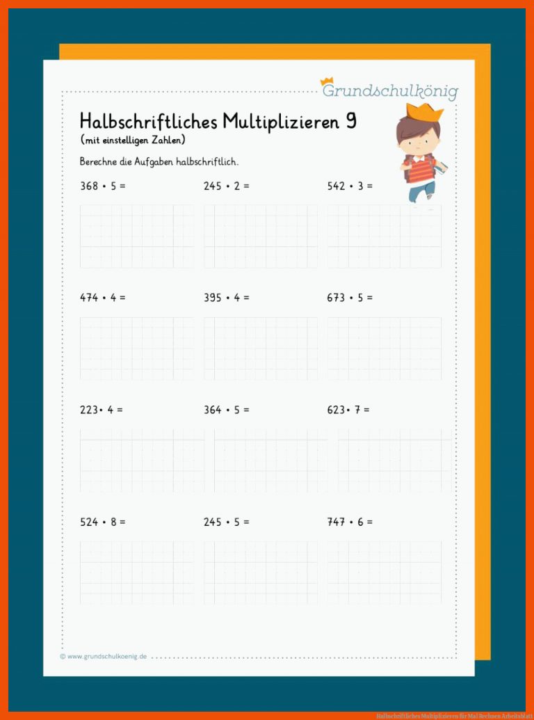 Halbschriftliches Multiplizieren für mal rechnen arbeitsblatt