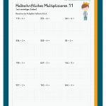 Halbschriftliches Multiplizieren Fuer Schriftliche Multiplikation Arbeitsblätter 5 Klasse