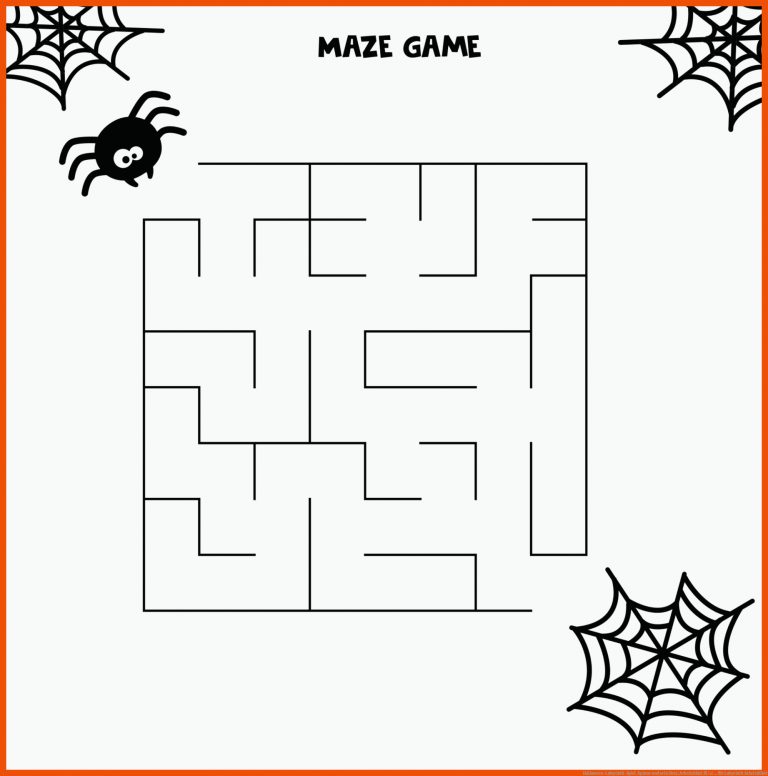 Halloween-Labyrinth-Spiel. Spinne und sein Netz. Arbeitsblatt fÃ¼r ... für labyrinth arbeitsblatt