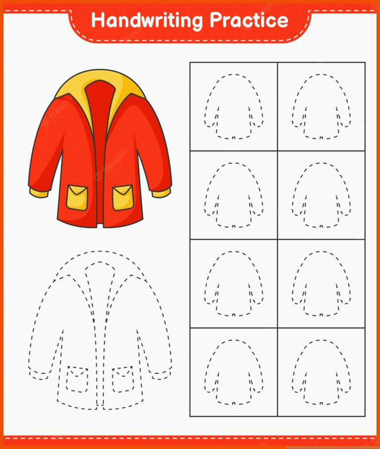 Handschriftpraxis Nachzeichnen Von Linien Warmer Kleidung ... Fuer Kleidung Arbeitsblatt