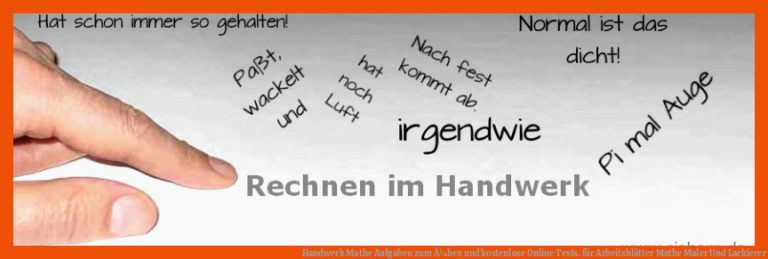 Handwerk Mathe Aufgaben zum Ã¼ben und kostenlose Online Tests. für arbeitsblätter mathe maler und lackierer