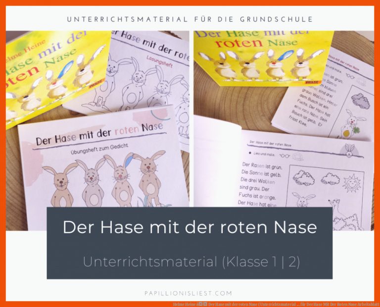 Helme Heine â Der Hase Mit Der Roten Nase (unterrichtsmaterial ... Fuer Der Hase Mit Der Roten Nase Arbeitsblatt