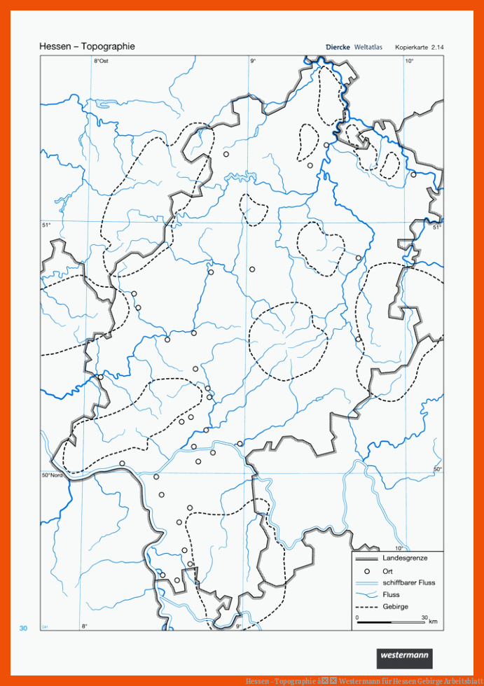 Hessen - Topographie â Westermann für hessen gebirge arbeitsblatt