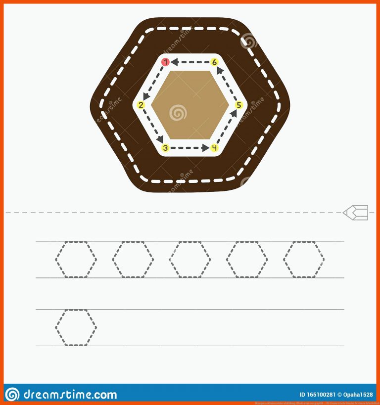Hexagon zeichnen vektor abbildung. Illustration von graphik ... für geometrische muster zeichnen arbeitsblatt