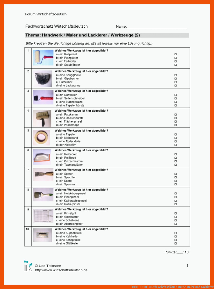 HHHHHHH | PDF für arbeitsblätter mathe maler und lackierer