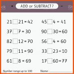 HinzufÃ¼gen Oder Subtrahieren Nummernbereich Bis 100 Addition Und ... Fuer Arbeitsblatt Addition Und Subtraktion Bis 100