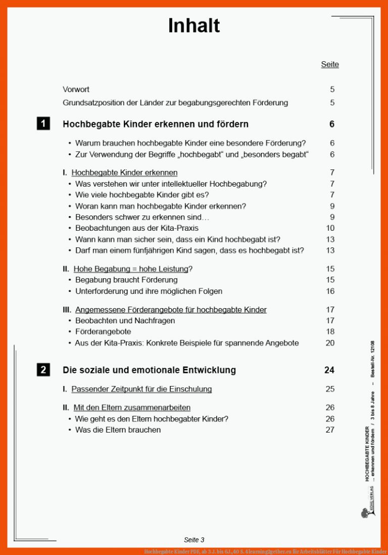 Hochbegabte Kinder PDF, ab 3 J. bis 6J.,40 S. | 4learning2gether.eu für arbeitsblätter für hochbegabte kinder