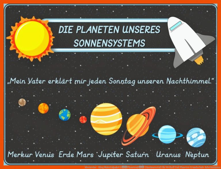 Ideenreise - Blog | Materialpaket âPlanetenâ (Gastmaterial) für weltall und planeten grundschule arbeitsblätter