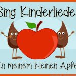 In Meinem Kleinen Apfel - Kinderlieder Zum Mitsingen Sing Kinderlieder Fuer Vom Kern Zum Apfel Arbeitsblatt