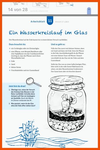 20 Wasserkreislauf Im Glas Arbeitsblatt