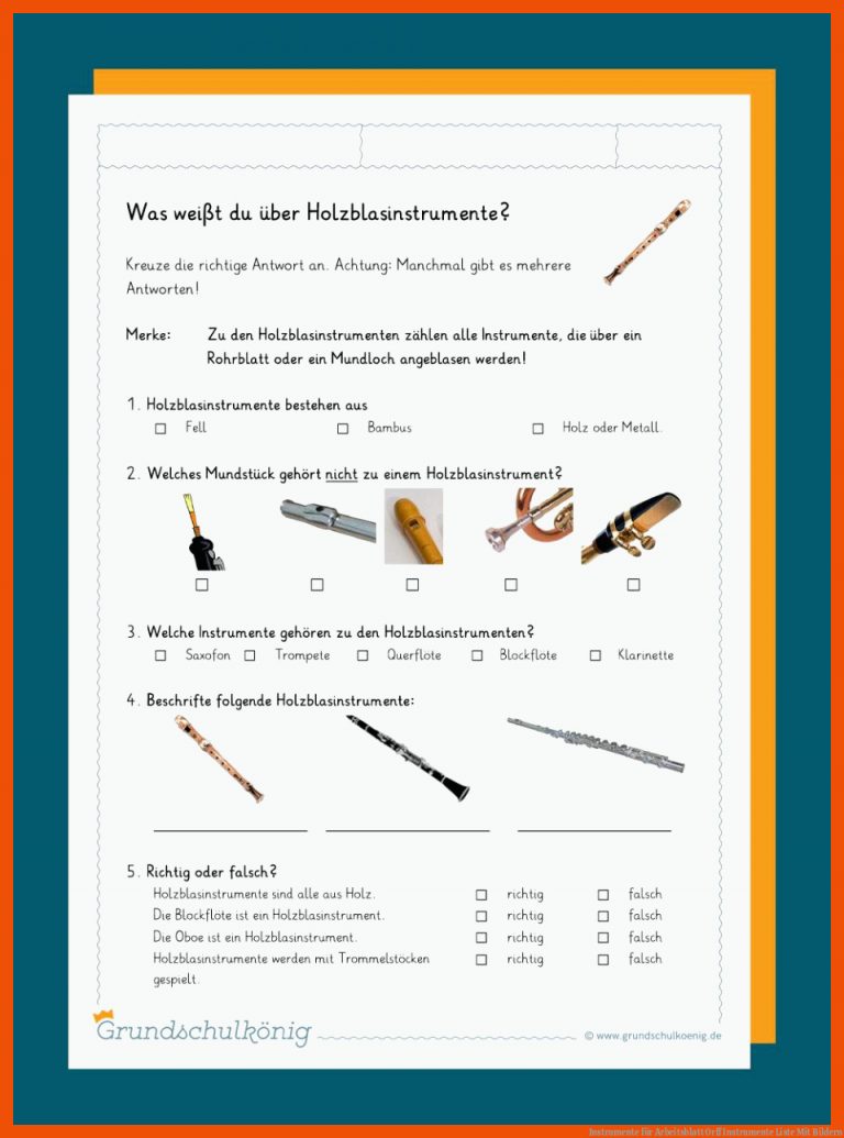 Instrumente Fuer Arbeitsblatt orff Instrumente Liste Mit Bildern