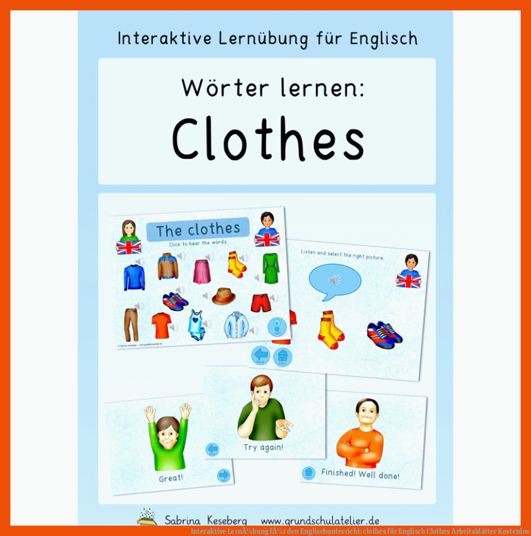 Interaktive LernÃ¼bung fÃ¼r den Englischunterricht: clothes für englisch clothes arbeitsblätter kostenlos