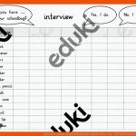 Interview School Things Arbeitsblatt Tabelle FÃ¼r Ein ... Fuer Schulsachen Englisch Arbeitsblatt