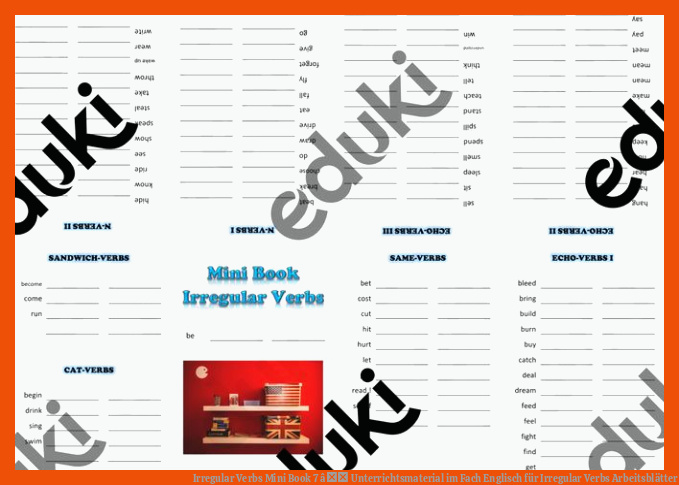 Irregular Verbs Mini Book 7 â Unterrichtsmaterial im Fach Englisch für irregular verbs arbeitsblätter