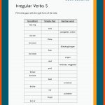 Irregular Verbs / UnregelmÃ¤Ãige Verben Fuer Englisch 3 Klasse Arbeitsblätter Kleidung