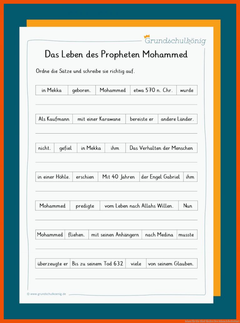 Islam für die fünf säulen des islam arbeitsblatt