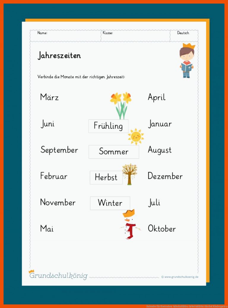 Kalender für kostenlose arbeitsblätter arbeitsblätter herbst kindergarten