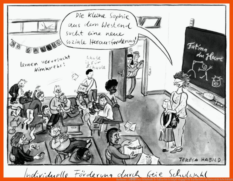 Karikatur 1 â Freie Schulwahl Â« Fallarchiv SchulpÃ¤dagogik für karikaturen im unterricht arbeitsblatt