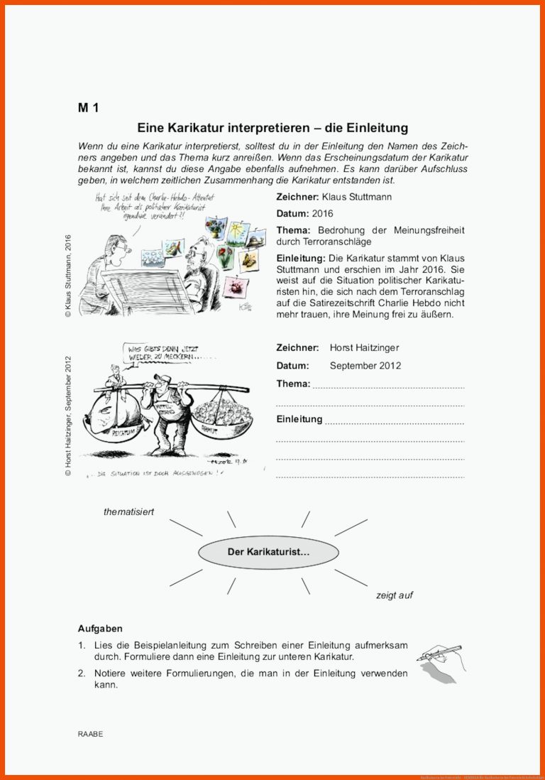 Karikaturen im Unterricht - SEMINAR für karikaturen im unterricht arbeitsblatt