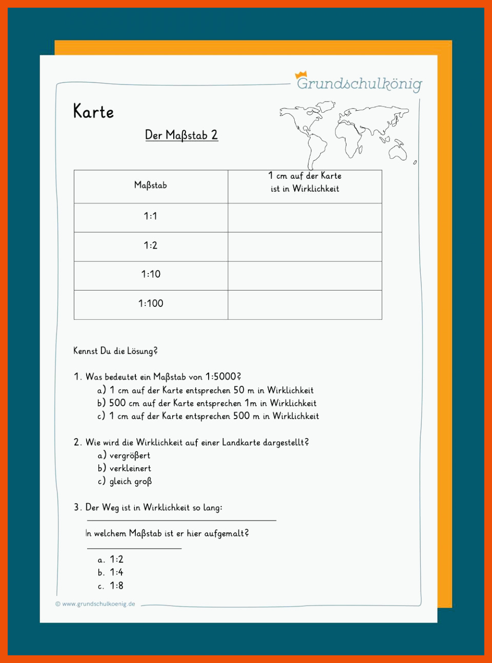 Maßstab Arbeitsblatt Maßstab Grundschule - Mathe Arbeitsblätter