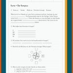 Karte Und Kompass Fuer orientierung Ohne Kompass Arbeitsblatt