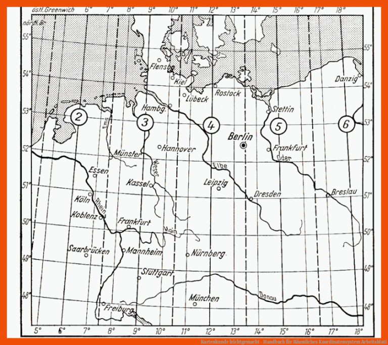 Kartenkunde leichtgemacht - Handbuch für räumliches koordinatensystem arbeitsblatt