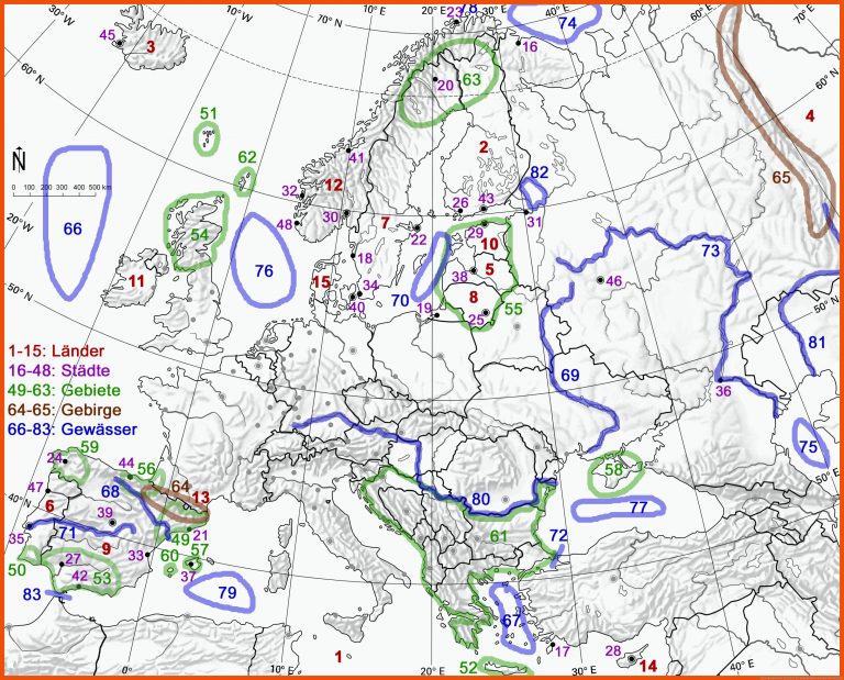 Kartographische Projekte für topographie europa arbeitsblatt